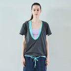 SEEN DEEP NECK STRING T-SHIRTS (Asphalt)
