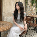 LAMEREI [Jennifer wearing][2nd reorder]Off-Shoulder Drape T-Shirt[LMBFSUTT627]-Grey Melange