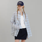 LAMINEZ Sunrise Check Shirt - Sky blue