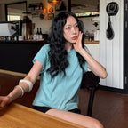 DIAGONAL BACK CUT OUT TEE (mint)