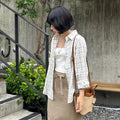 LEFTSEOUL Seersucker overfit check shirt [mint]