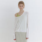LAMINEZ Breeze V-Neck Long Sleeve - Ivory