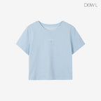 DEWL [Dueling] Mini embroidery pigment crop t-shirt SB_D262MSM149