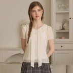 NONLOCAL [29CM Exclusive] Sailor Tie Motif Blouse - Cream