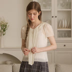 NONLOCAL [29CM Exclusive] Sailor Tie Motif Blouse - Cream