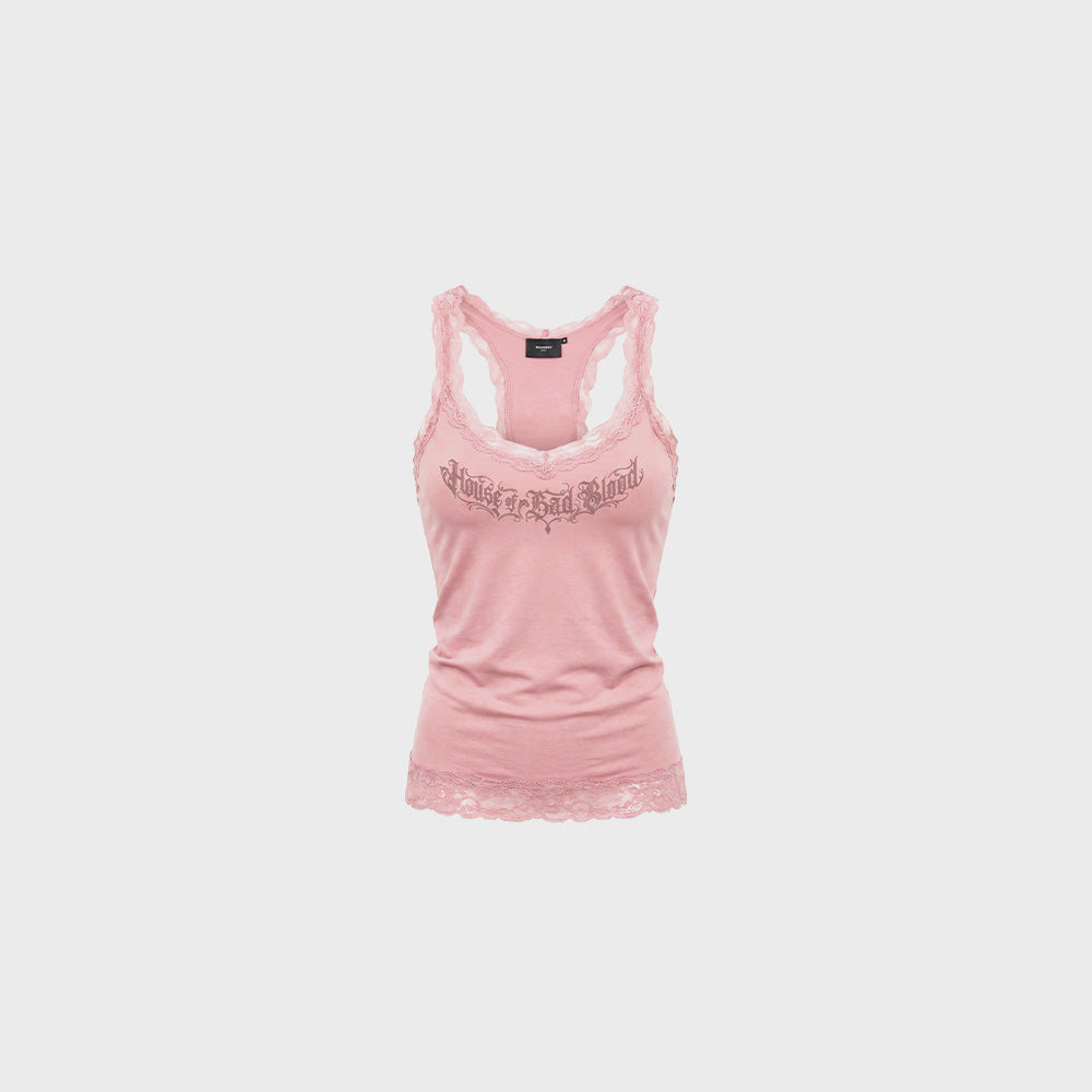 BADBLOOD w-tnk26-075 H.B.B. Lace Classic Tank - Pink