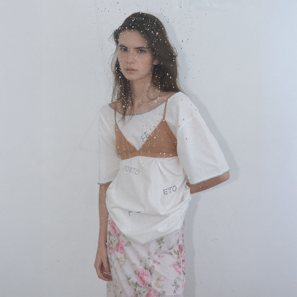 FOETO [3rd] Crayon drawing tee - ivory