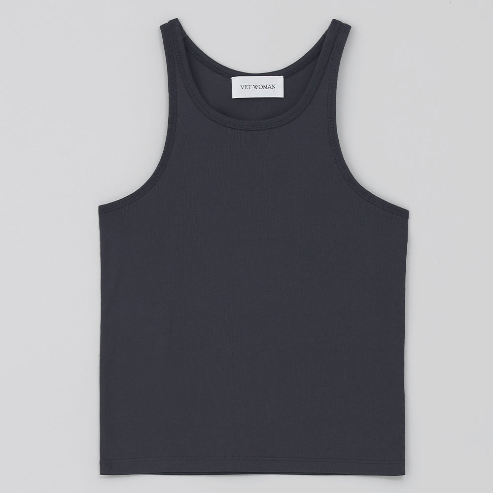 VET WOMAN Classic U-Neck Sleeveless, Charcoal