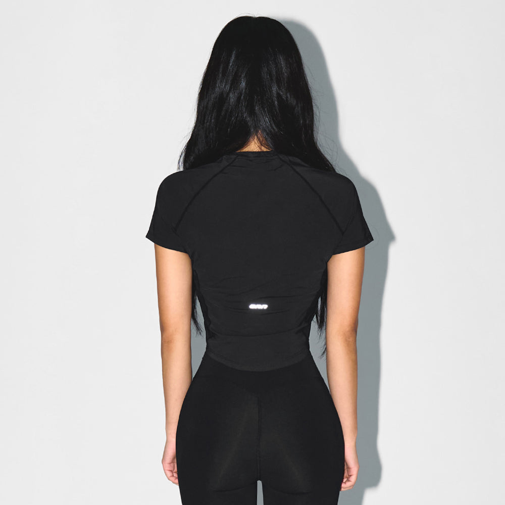 BORNTOWIN W SYMBOL B VENTILATION T-SHIRTS [BLACK]