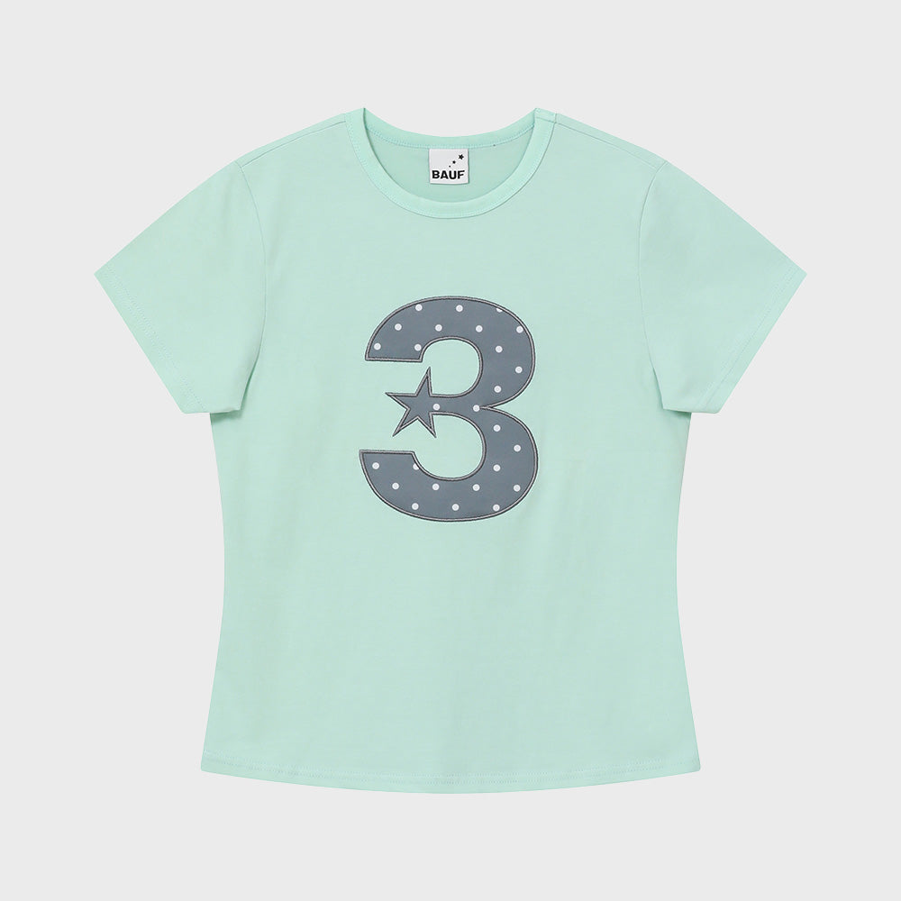bauf 3 logo dot slim fit t-shirt [mint]