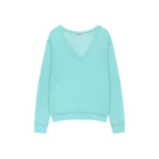 白RO(BAEKRO) Sheer Deep V-neck Long Sleeve, Mint