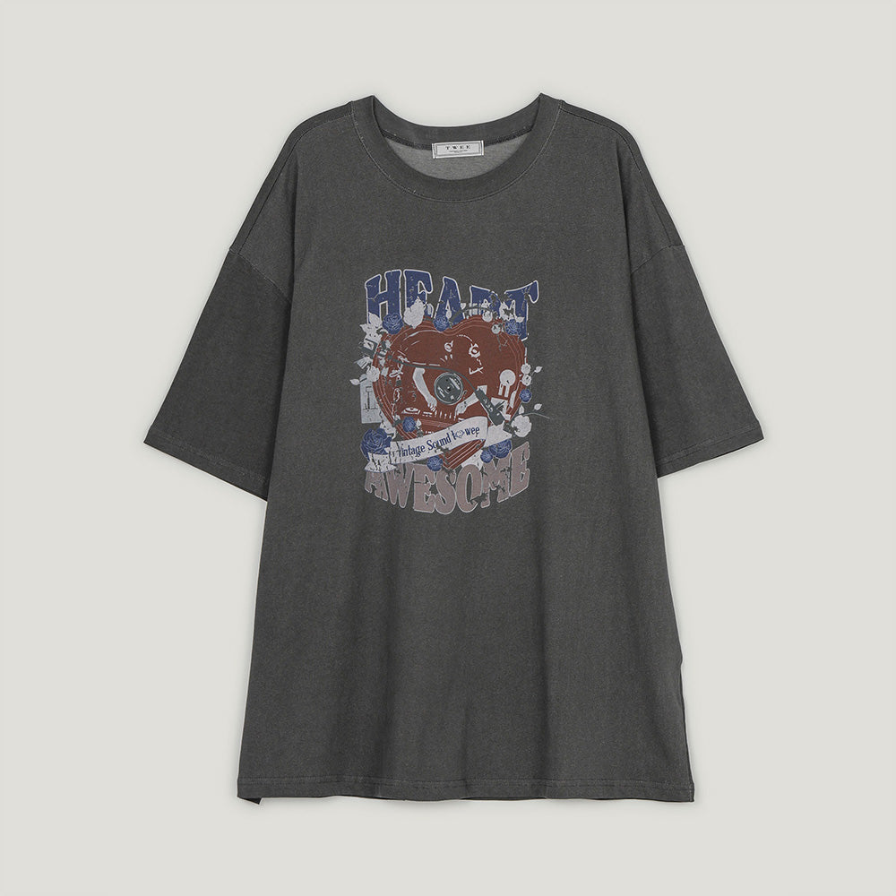 TWEE [Eunchae PICK] Awesome pigment printing overfit short sleeve t-shirt