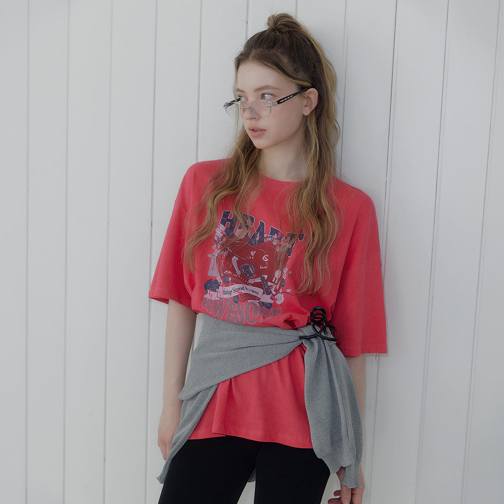 TWEE [Eunchae PICK] Awesome pigment printing overfit short sleeve t-shirt