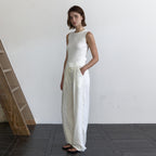 OVEOF [4] Diagonal Sleeveless Top_Ivory