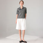 PLEATSMOOD Essen collar pleated shirt_charcoal