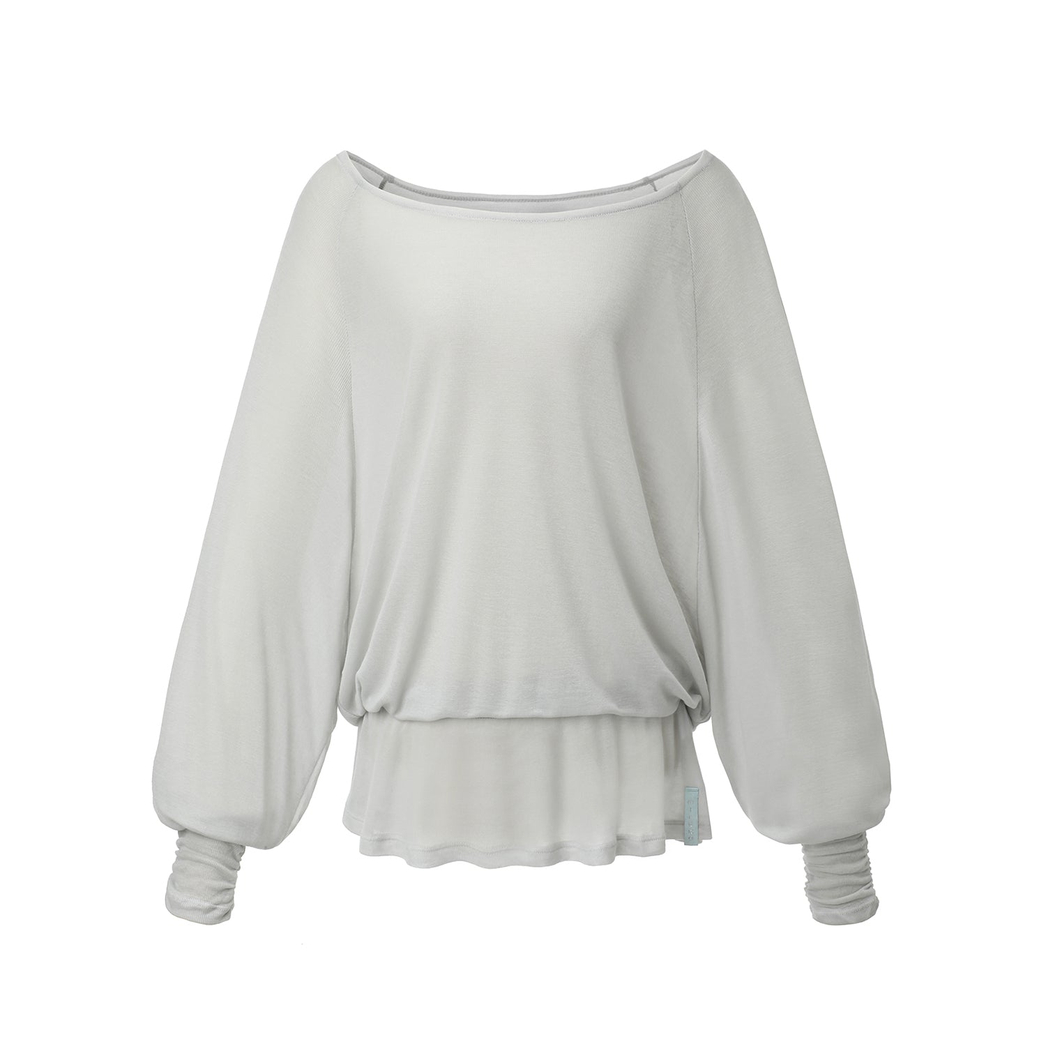 MIRECO SHEER OFF-SHOULDER SLEEVE CLOUD GREY