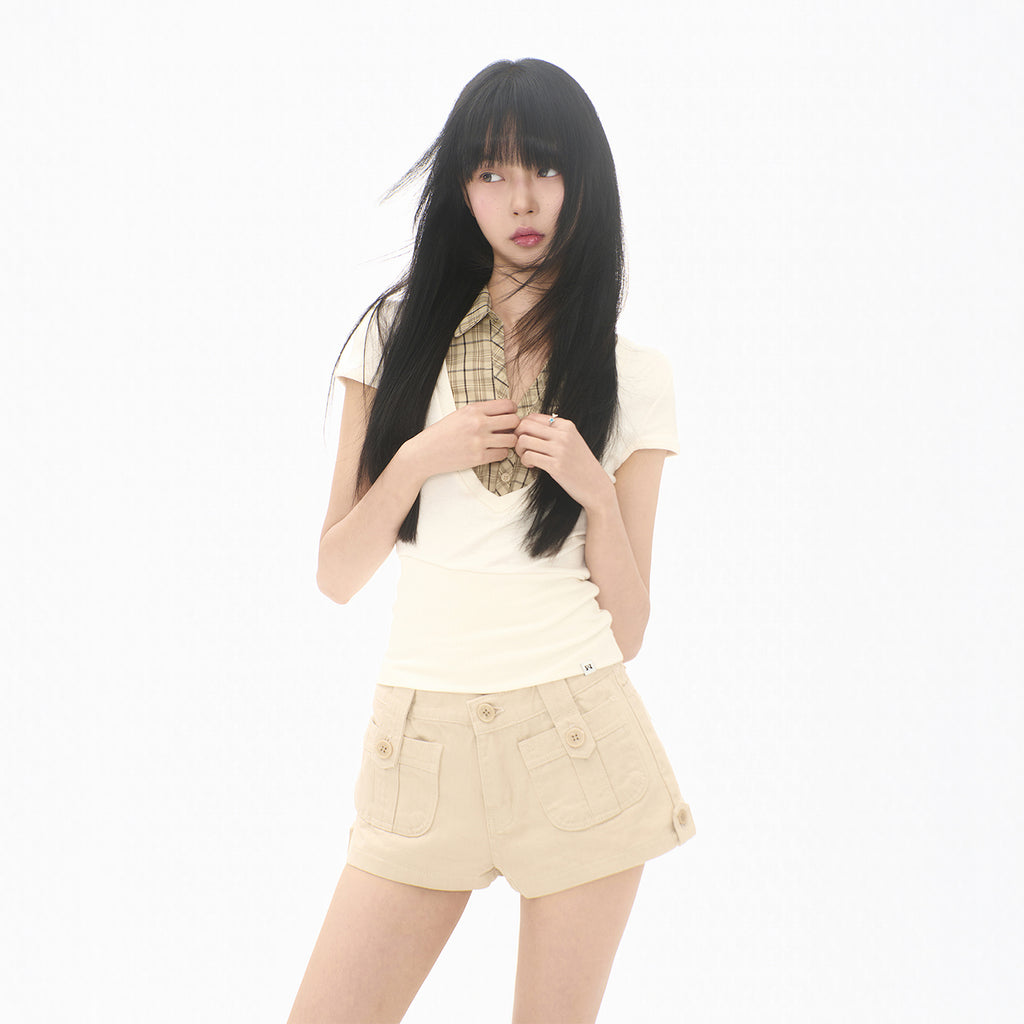 MIRECO LAYERED COLLAR T LEMON BUTTER