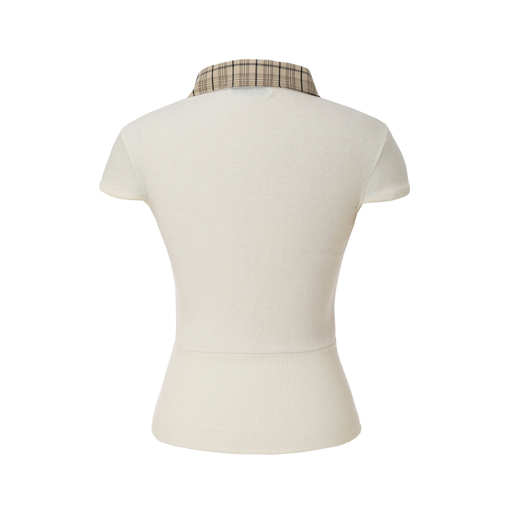 MIRECO LAYERED COLLAR T LEMON BUTTER