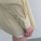 OVERDUE FLAIR STRIPE OVERSIZED SHIRT_YELLOW