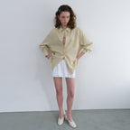 OVERDUE FLAIR STRIPE OVERSIZED SHIRT_YELLOW