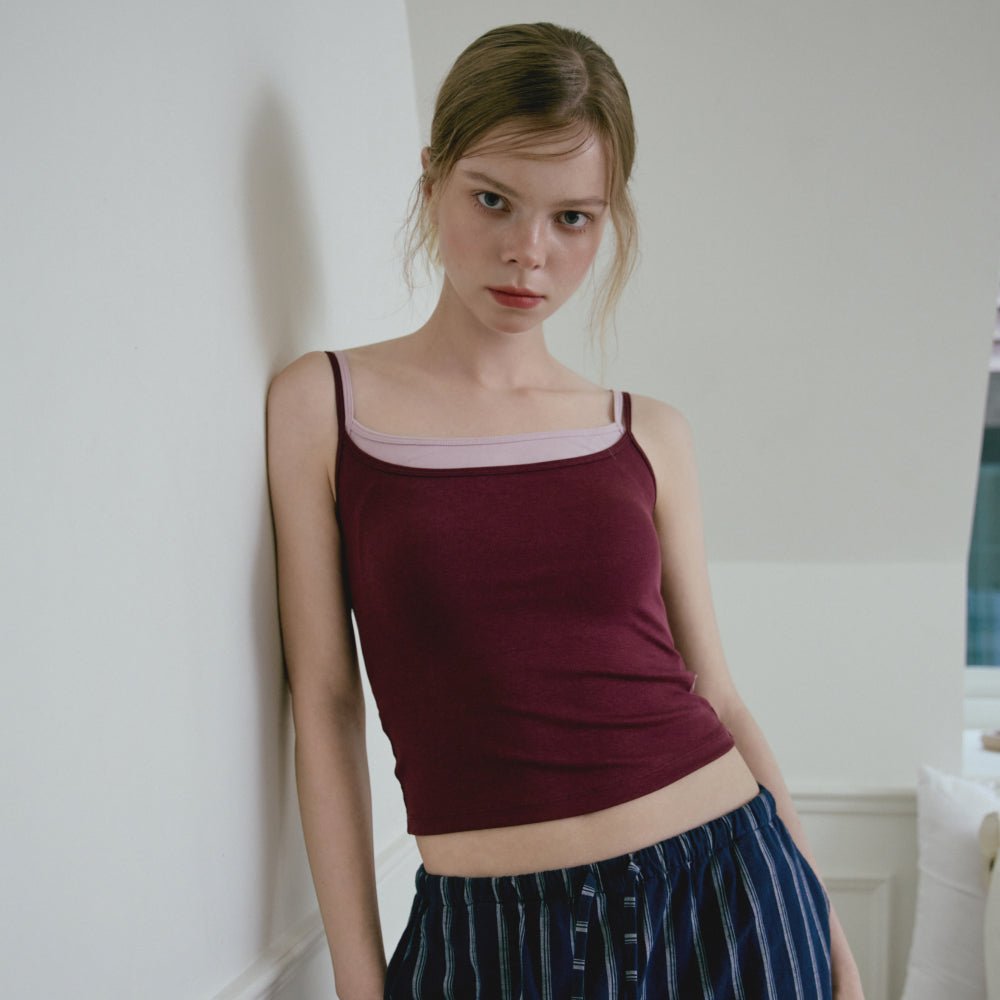 DOROSIWA Full shot mold daily layered cap tank top_5colors