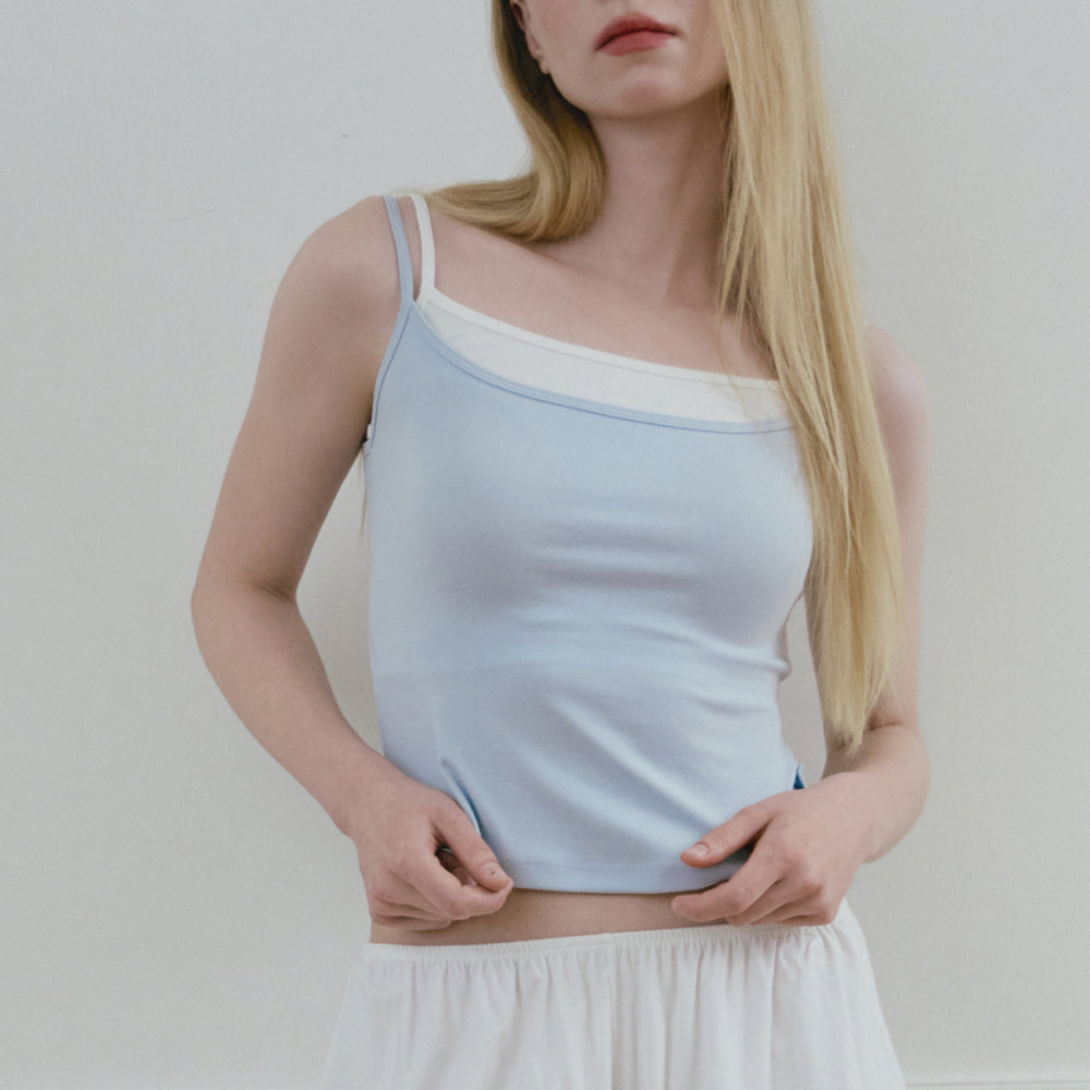 DOROSIWA Full shot mold daily layered cap tank top_5colors