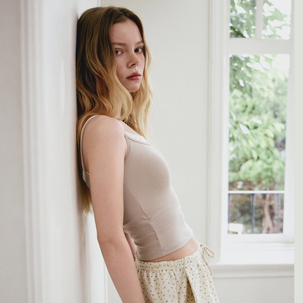 DOROSIWA Full shot mold daily layered cap tank top_5colors