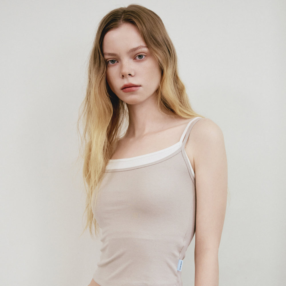 DOROSIWA Full shot mold daily layered cap tank top_5colors