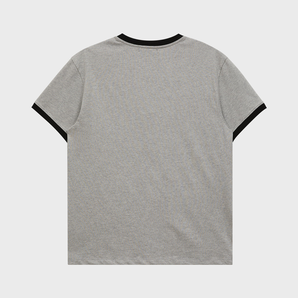 WAIKEI Maltese Archive Line Graphic Ringer Short Sleeve T-Shirt Gray
