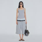 FRANTICSERVICE Classic Square Neck Sleeveless - Gray