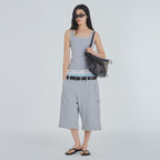 FRANTICSERVICE Classic Square Neck Sleeveless - Gray