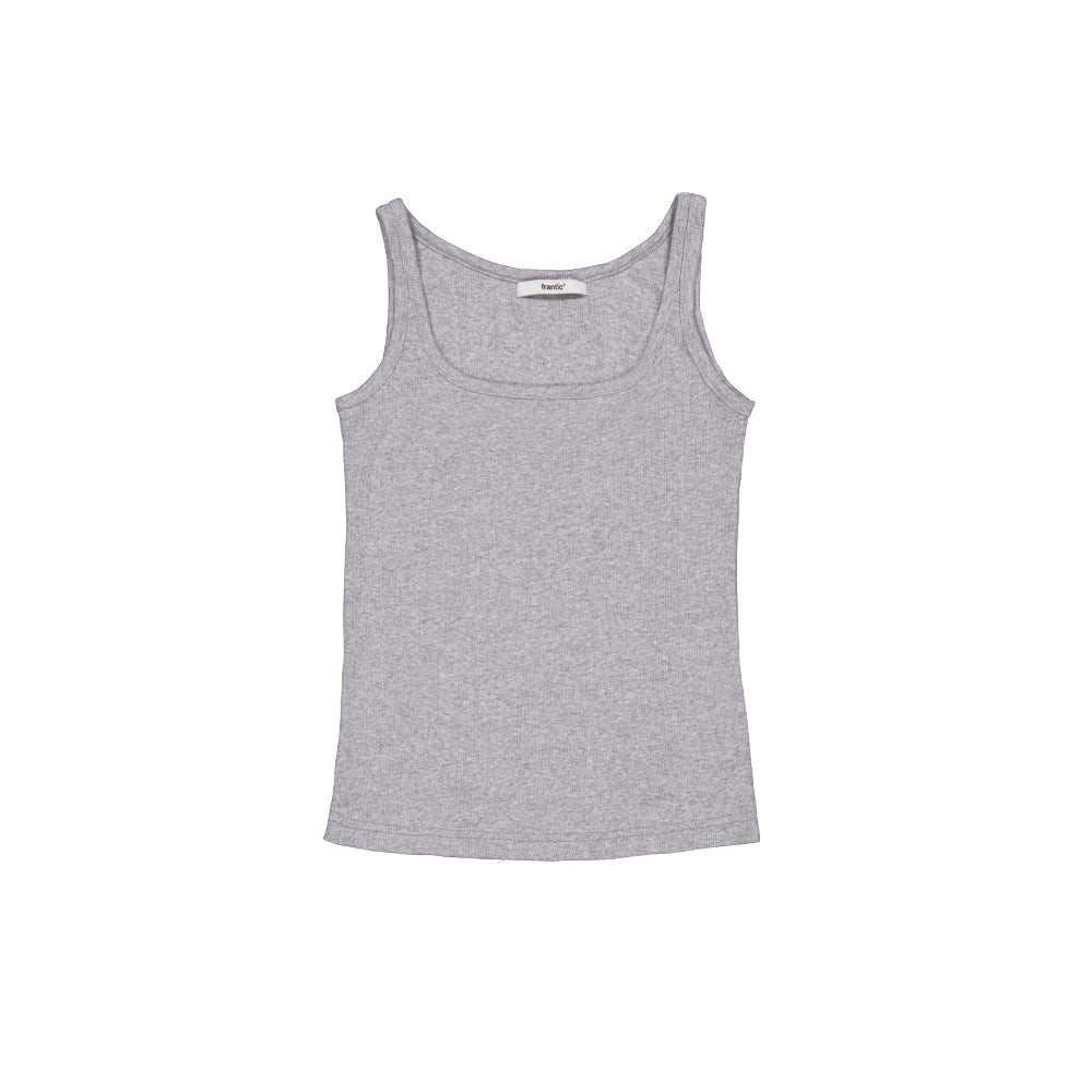 FRANTICSERVICE Classic Square Neck Sleeveless - Gray