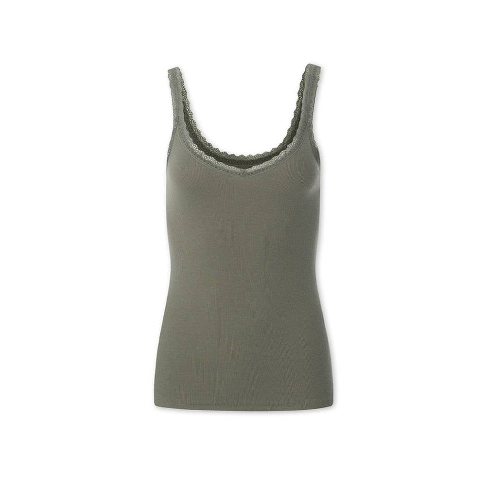 colocynth Posi Lace Sleeveless Khaki