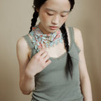 colocynth Posi Lace Sleeveless Khaki