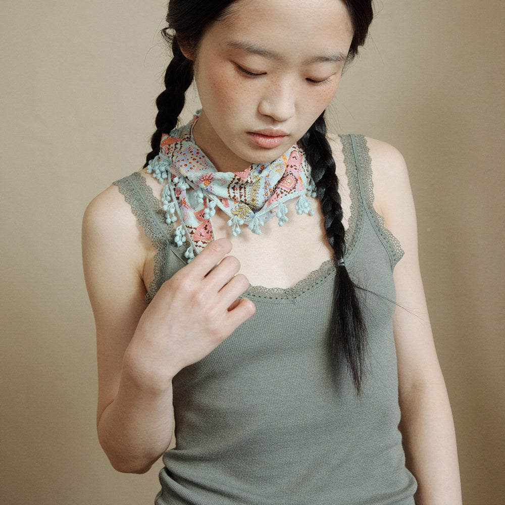 colocynth Posi Lace Sleeveless Khaki