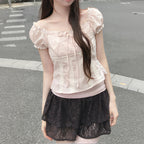 WHISFAIRY Lily Lace Blouse - PINK