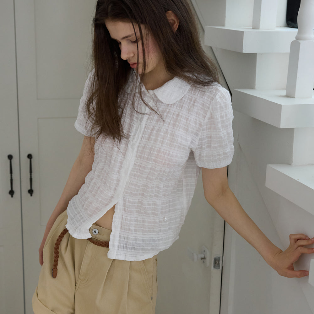 GNOHNOEY [3rd] Pure Round Button Blouse (Ivory)