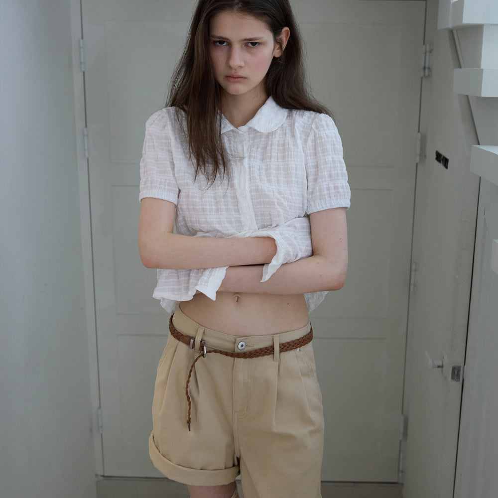 GNOHNOEY [3rd] Pure Round Button Blouse (Ivory)
