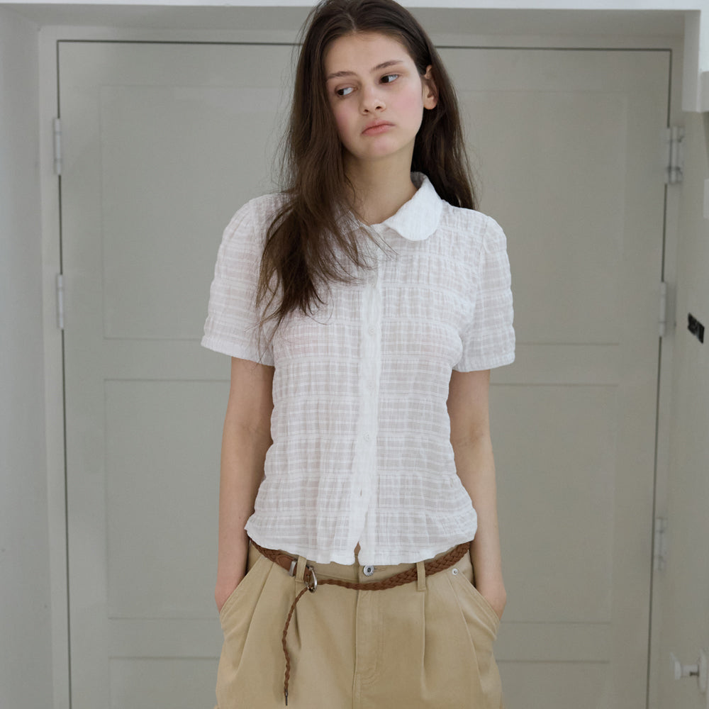 GNOHNOEY [3rd] Pure Round Button Blouse (Ivory)