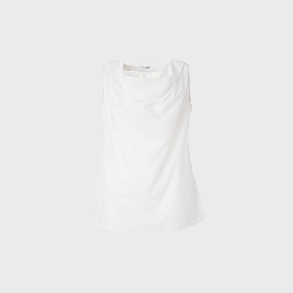 TEAK COWL NECK COTTON BLOUSE (SILVER GRAPE)