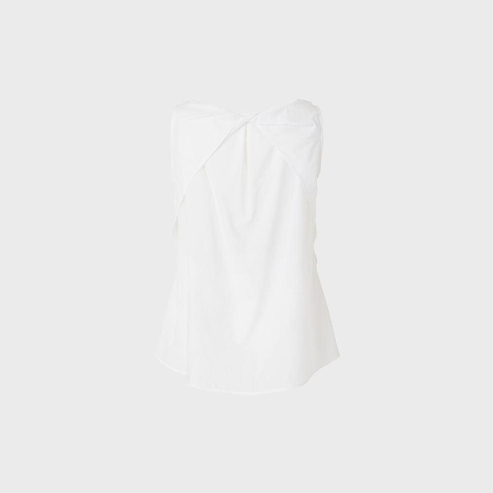 TEAK COWL NECK COTTON BLOUSE (SILVER GRAPE)