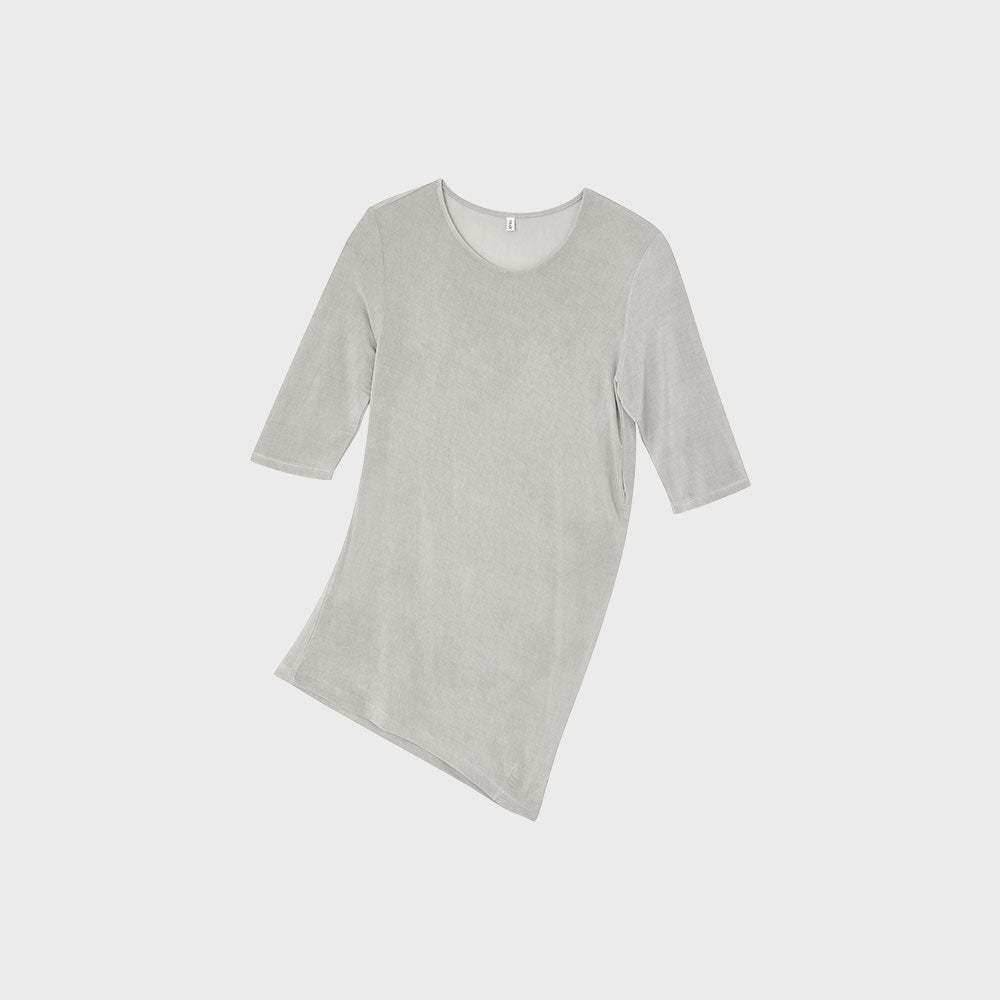 TEAK VISCOSE DRAPE TOP (SILVER)