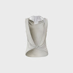 TEAK TIE NECK SLEEVELESS TOP (SILVER)