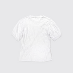 SAENGINSTUDIO CRINKLED TWIST SHORT SLEEVE T-SHIRT - WHITE