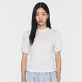SAENGINSTUDIO CRINKLED TWIST SHORT SLEEVE T-SHIRT - WHITE