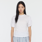 SAENGINSTUDIO CRINKLED TWIST SHORT SLEEVE T-SHIRT - WHITE