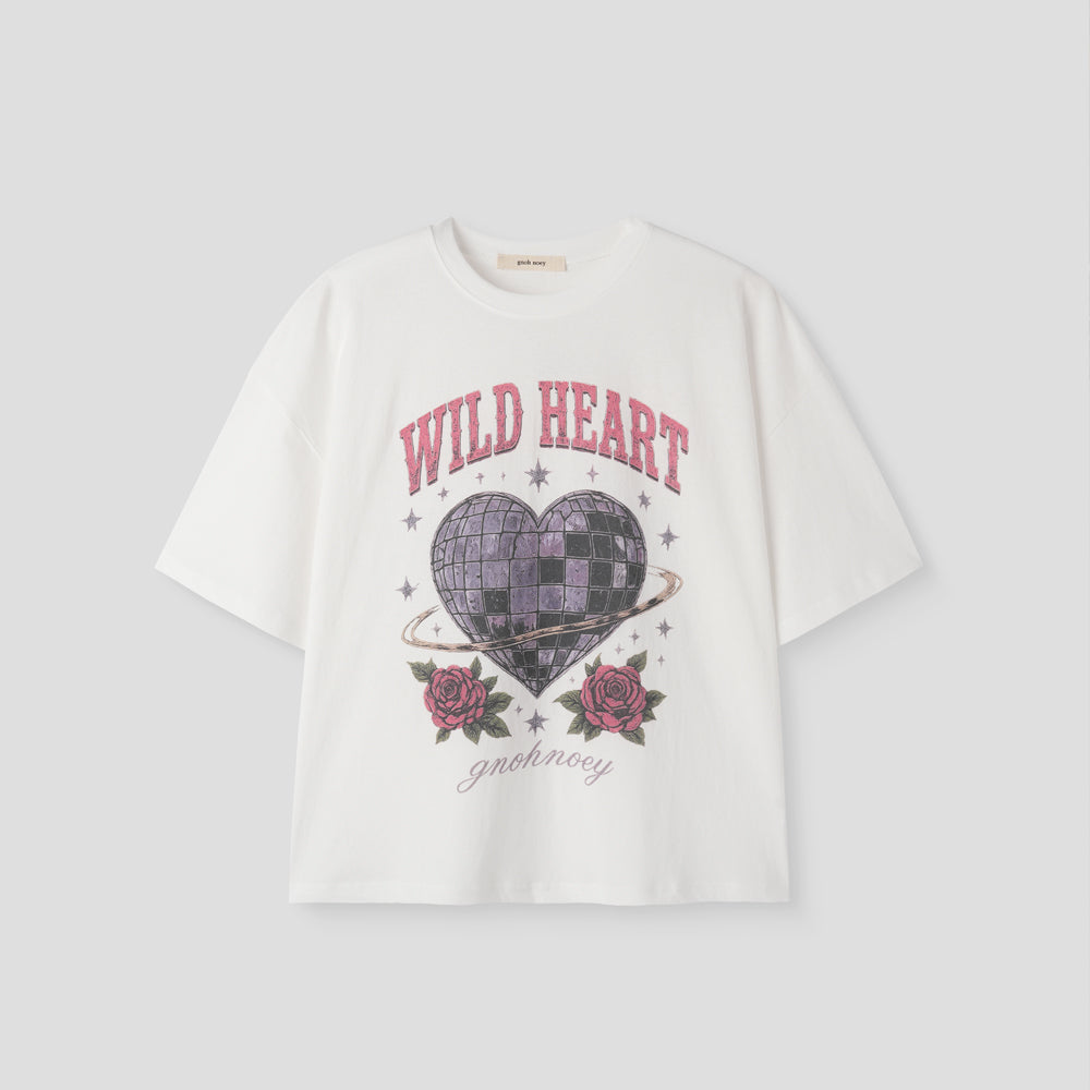 GNOHNOEY [3rd] Wild Heart Pigment Printing Tee (Ivory)