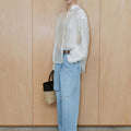 The Aperture Sheer Stripe Shirt Ivory (TA6764A050)
