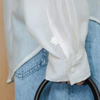 The Aperture Sheer Stripe Shirt Ivory (TA6764A050)