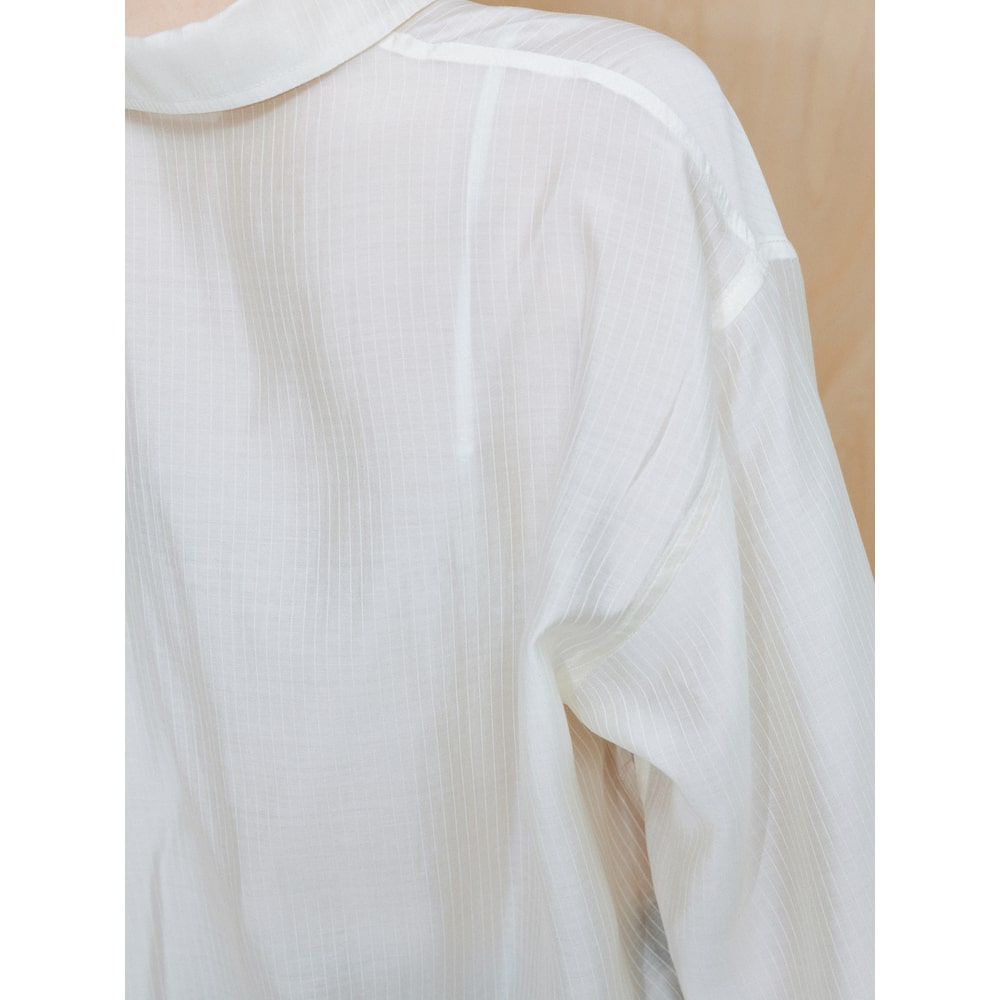 The Aperture Sheer Stripe Shirt Ivory (TA6764A050)